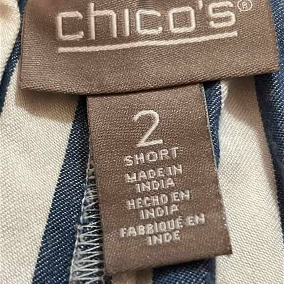 Chico's Blue and White Striped Women's shorts size Chico’s 2 (size 10/12) - Picture 4 of 8